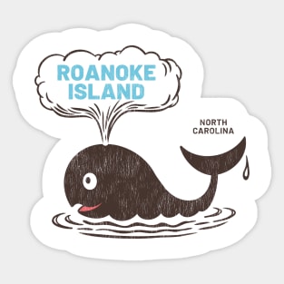 Roanoke Island, NC Summertime Vacationing Whale Spout Sticker